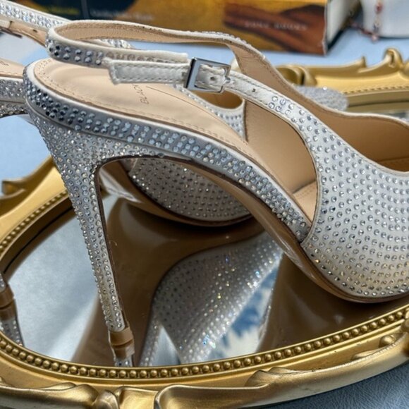 🆕 BLACK SUEDE STUDIO 🧿 NWOB Reina 100 White Crystal Slingback PumpsSz 36 US5.5 - Picture 16 of 16